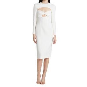 DUNDAS bride wool Ivory Long sleeve NWT Carter Cut-Out Dress 42 (US 6)